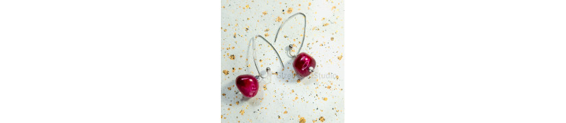 Upcycled Cherry Earrings