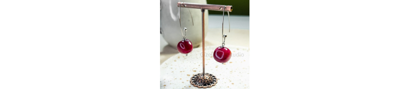 Upcycled Cherry Earrings