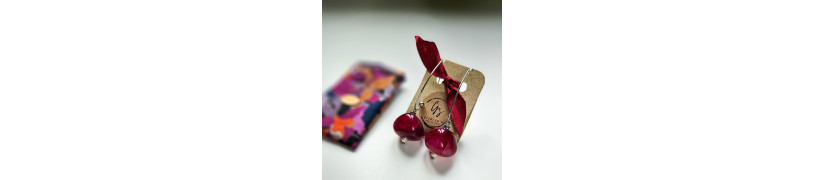 Upcycled Cherry Earrings