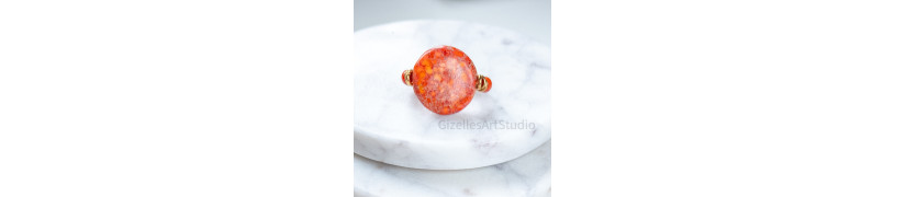 Orange Jasper Stretch Ring