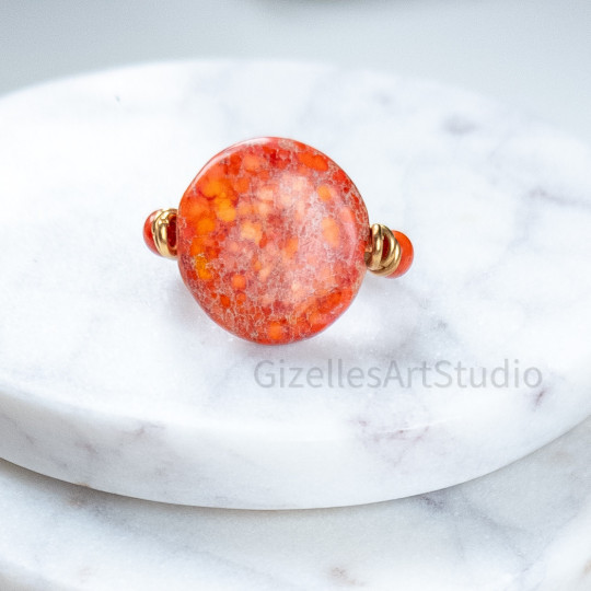 Orange Jasper Stretch Ring