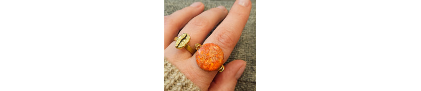 Orange Jasper Stretch Ring