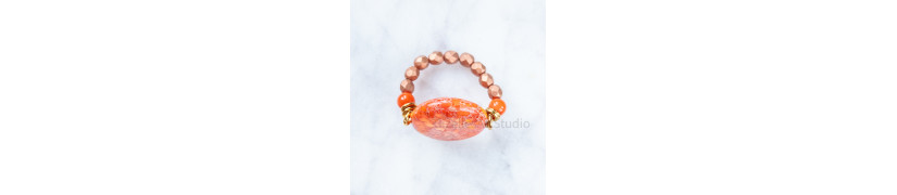 Orange Jasper Stretch Ring