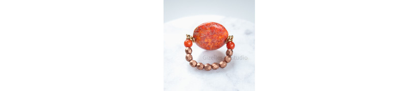 Orange Jasper Stretch Ring