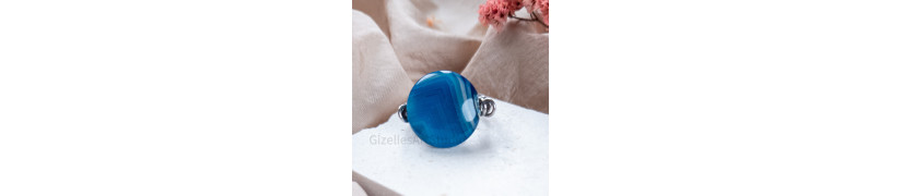 Blue Agate Stretch Ring