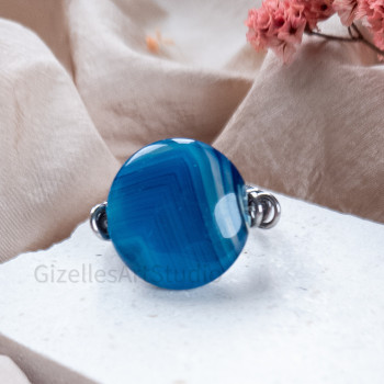 Blue Agate Stretch Ring