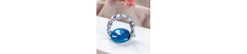 Blue Agate Stretch Ring