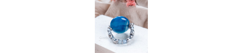 Blue Agate Stretch Ring