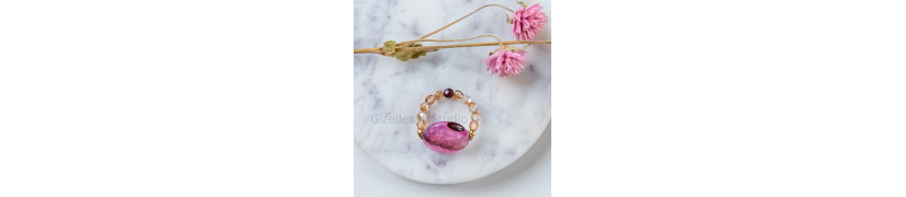 Pink Agate Stretch Ring