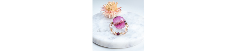 Pink Agate Stretch Ring