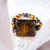 Square Bronzite Stretch Ring