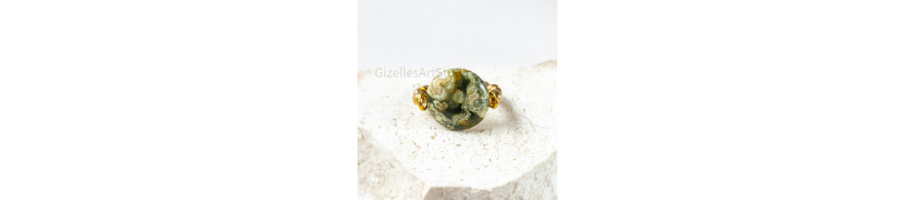 Green Rhyolite Stretch Ring