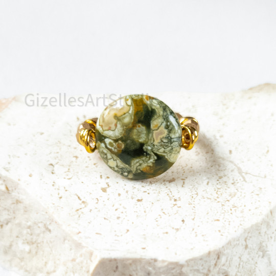 Green Rhyolite Stretch Ring