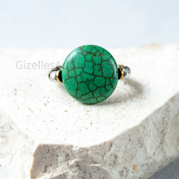 Green Howlite Stretch Ring