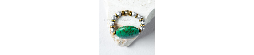 Green Howlite Stretch Ring