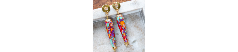 Colourful Turquoise and Resin Earrings