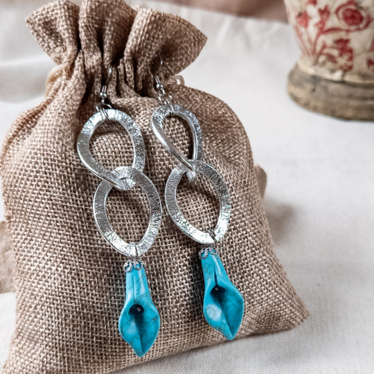 Upcycled Howlite Earrings