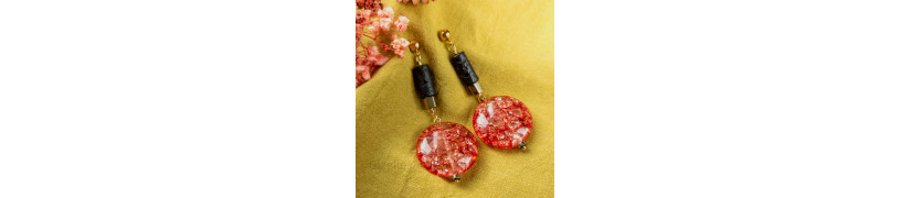 Lava Statement Upcycled Earrings