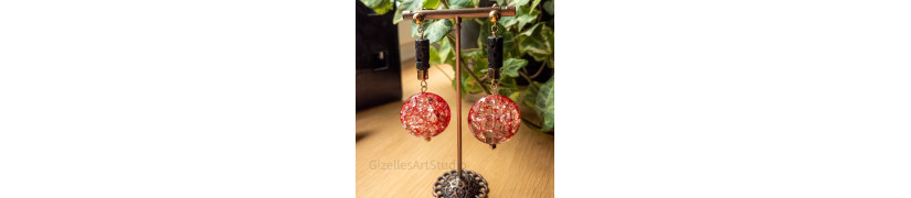 Lava Statement Upcycled Earrings