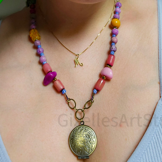 Locket Gemstone necklace