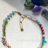 Gem Stones and Upcycled Beads Necklace