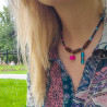 Pink and Blue Asymmetrical Reclaimed Beads Necklace