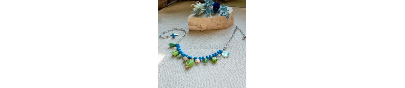 Green and Blue Chain Necklace