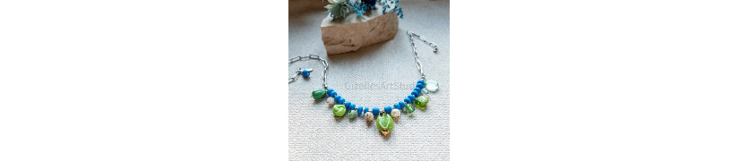 Green and Blue Chain Necklace