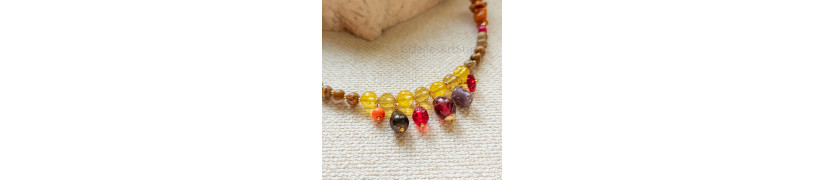 Citrine and Raw Amber Necklace