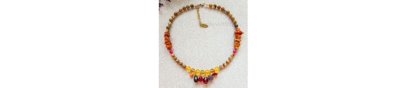 Citrine and Raw Amber Necklace