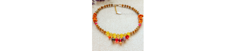 Citrine and Raw Amber Necklace