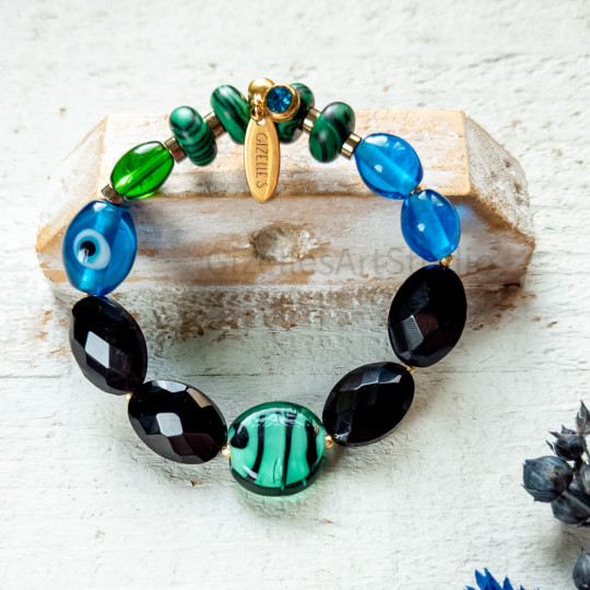 Malachite Upcycled Bracelet