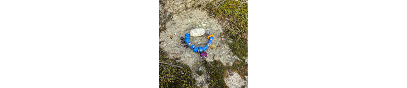 Blue Maroon Chunky Bracelet