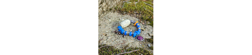 Blue Maroon Chunky Bracelet