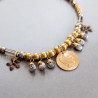 Metallic Necklace with a Coin