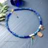 Blue Jade and Agate Necklace