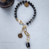 Black Sun and Gemstones Bracelet