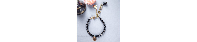 Black Sun and Gemstones Bracelet