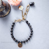 Black Sun and Gemstones Bracelet