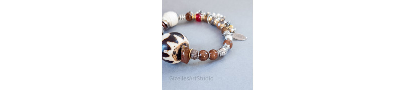 Bohemian Bracelet with Semi-Precious Stones