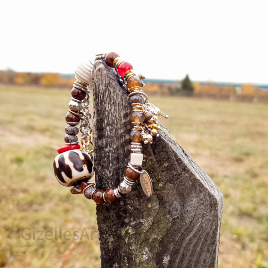 Bohemian Bracelet with Semi-Precious Stones