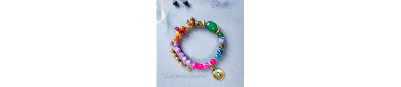 Colourful Bracelet with Semi-Precious Stones