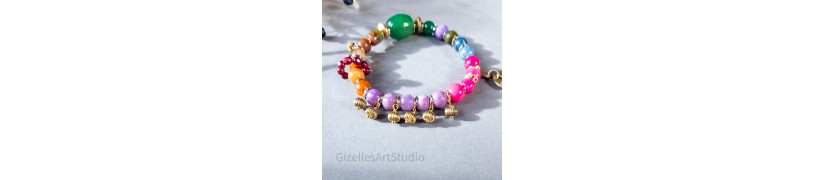 Colourful Bracelet with Semi-Precious Stones