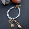 Neutral Agate and Jade Bracelet