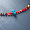 Red Stone and Gold Coin Necklace