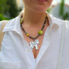 Green and Silver Cow Necklace