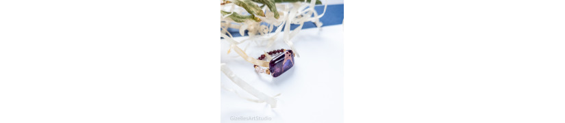 Garnet and Jasper Stretch Ring