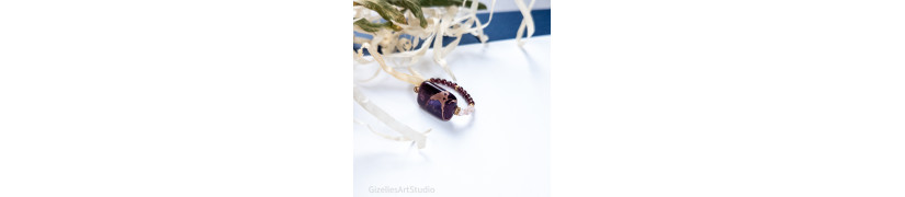 Garnet and Jasper Stretch Ring