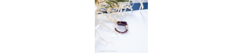 Garnet and Jasper Stretch Ring