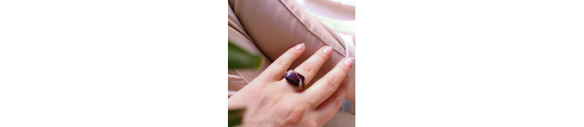 Garnet and Jasper Stretch Ring